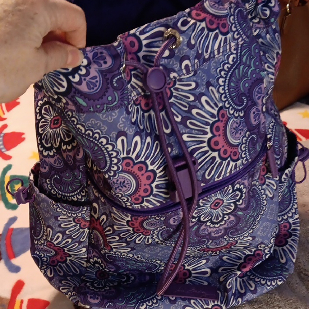 Vera Bradley Purple Floral Backpack - Picture 6 of 8